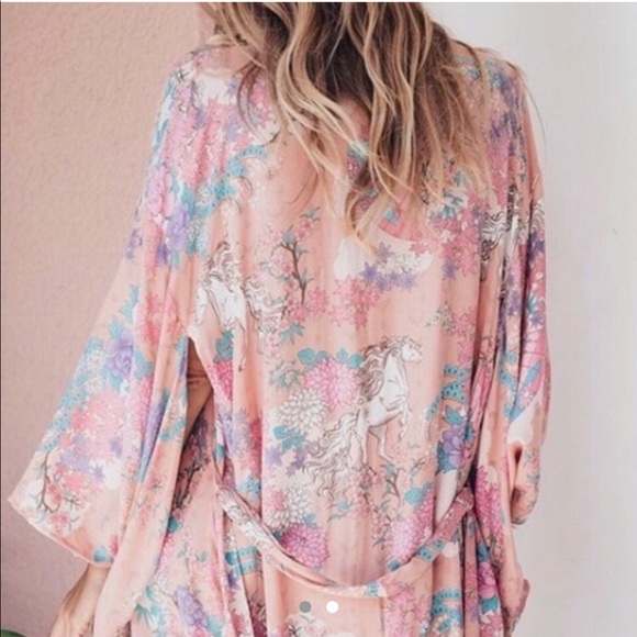 Blushing Boho Wild Pony Unicorn Duster Kimono - Picture 4 of 15